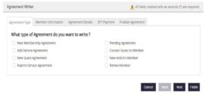 agreement writer process for new gym members