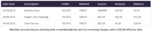 recurring charges in Motionsoft billing process