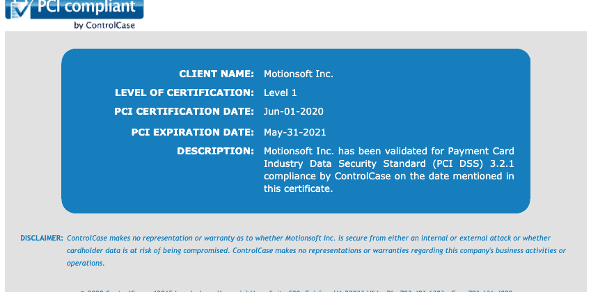 PCI Certification 2020 - 2021