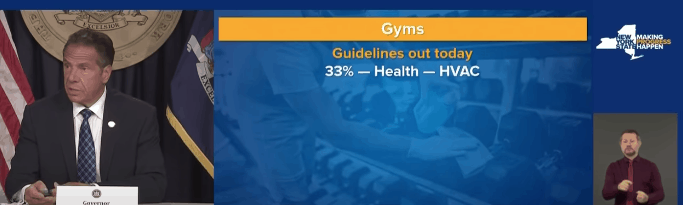 Gov. Cuomo announces gyms can reopen